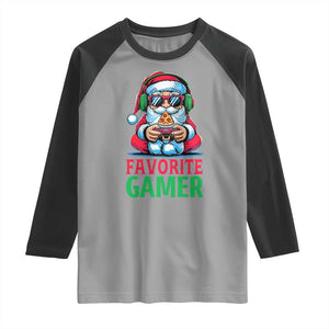 Funny Santa Gamer Christmas Raglan Shirt TS14 Sport Gray Black Print Your Wear