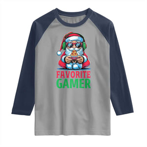 Funny Santa Gamer Christmas Raglan Shirt TS14 Sport Gray Navy Print Your Wear