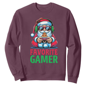 Funny Santa Gamer Christmas Sweatshirt TS14 Maroon Print Your Wear