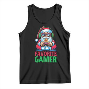 Funny Santa Gamer Christmas Tank Top TS14 Black Print Your Wear