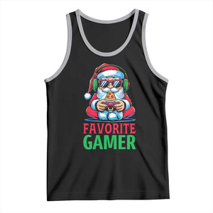 Funny Santa Gamer Christmas Tank Top TS14 Black Athletic Heather Print Your Wear