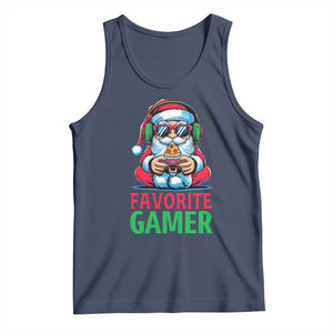 Funny Santa Gamer Christmas Tank Top TS14 Navy Print Your Wear
