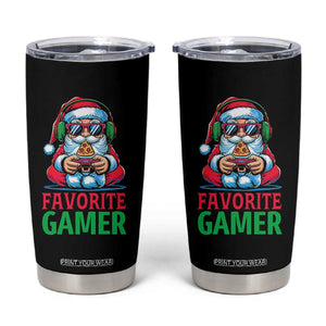 Funny Santa Gamer Christmas Tumbler Cup TS14 Black Print Your Wear