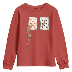 67 Marcus The Worm Poker Game Youth Sweatshirt Funny Six Seven Meme Playing Cards TS14 Red Print Your Wear