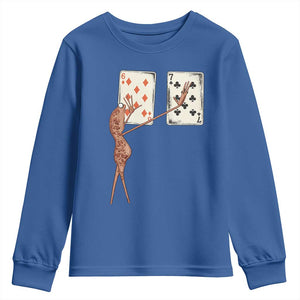 67 Marcus The Worm Poker Game Youth Sweatshirt Funny Six Seven Meme Playing Cards TS14 Royal Blue Print Your Wear