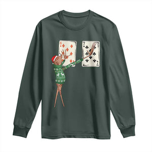67 Marcus The Worm Poker Game Christmas Long Sleeve Shirt Funny Six Seven Meme Playing Cards Holiday Vibe TS14 Dark Forest Green Print Your Wear