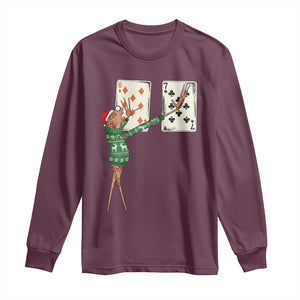 67 Marcus The Worm Poker Game Christmas Long Sleeve Shirt Funny Six Seven Meme Playing Cards Holiday Vibe TS14 Maroon Print Your Wear