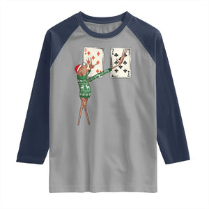 67 Marcus The Worm Poker Game Christmas Raglan Shirt Funny Six Seven Meme Playing Cards Holiday Vibe TS14 Sport Gray Navy Print Your Wear