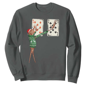 67 Marcus The Worm Poker Game Christmas Sweatshirt Funny Six Seven Meme Playing Cards Holiday Vibe TS14 Dark Heather Print Your Wear