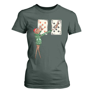 67 Marcus The Worm Poker Game Christmas T Shirt For Women Funny Six Seven Meme Playing Cards Holiday Vibe TS14 Dark Forest Green Print Your Wear