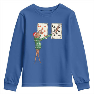 67 Marcus The Worm Poker Game Christmas Youth Sweatshirt Funny Six Seven Meme Playing Cards Holiday Vibe TS14 Royal Blue Print Your Wear