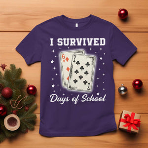 I Survived 67 Days Of School T Shirt Playing Cards Meme TS14 Purple Print Your Wear