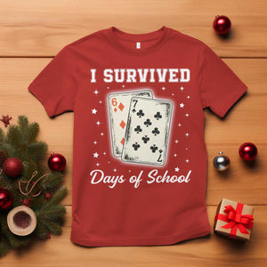 I Survived 67 Days Of School T Shirt Playing Cards Meme TS14 Red Print Your Wear