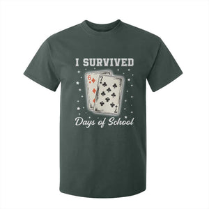 I Survived 67 Days Of School T Shirt For Kid Playing Cards Meme TS14 Dark Forest Green Print Your Wear