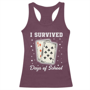 I Survived 67 Days Of School Racerback Tank Top Playing Cards Meme - Print Your Wear