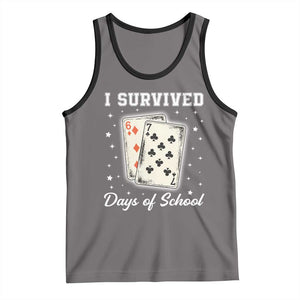 I Survived 67 Days Of School Tank Top Playing Cards Meme TS14 Deep Heather Black Print Your Wear