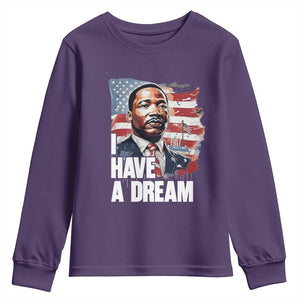Martin Luther King Jr Youth Sweatshirt I Have A Dream TS14 Purple Print Your Wear