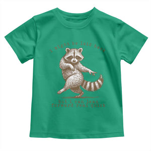 Funny Raccoon Sarcastic Toddler T Shirt I Might Be Laid Back But I Can Lean Forward Real Quick TS14 Irish Green Print Your Wear