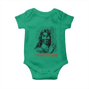 Funny Jesus Christian Meme Baby Onesie I Am Telling Dad TS14 Irish Green Print Your Wear