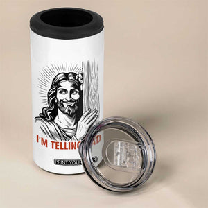 Funny Jesus Christian Meme 4 in 1 Can Cooler Tumbler I Am Telling Dad TS14 Print Your Wear
