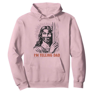 Funny Jesus Christian Meme Hoodie I Am Telling Dad TS14 Light Pink Print Your Wear
