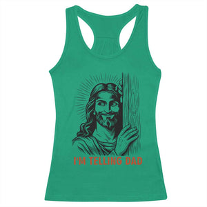 Funny Jesus Christian Meme Racerback Tank Top I Am Telling Dad TS14 Irish Green Print Your Wear