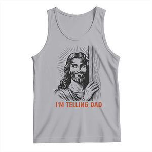 Funny Jesus Christian Meme Tank Top I Am Telling Dad TS14 Athletic Heather Print Your Wear