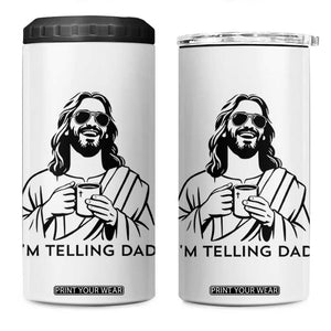 Funny Jesus Meme 4 in 1 Can Cooler Tumbler I Am Telling Dad TS14 One Size: 16 oz White Print Your Wear