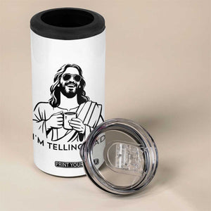 Funny Jesus Meme 4 in 1 Can Cooler Tumbler I Am Telling Dad TS14 Print Your Wear