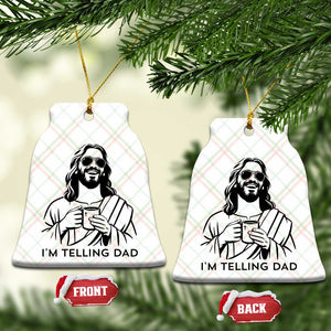 Funny Jesus Meme Ceramic Ornament I Am Telling Dad TS14 Print Your Wear