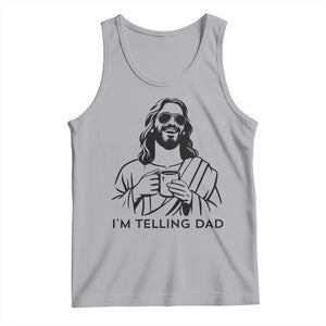 Funny Jesus Meme Tank Top I Am Telling Dad TS14 Athletic Heather Print Your Wear