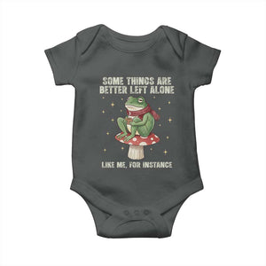 Funny Frog Sarcastic Baby Onesie Some Things Are Better Left Alone TS14 Dark Heather Print Your Wear