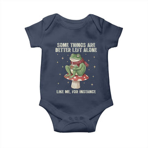 Funny Frog Sarcastic Baby Onesie Some Things Are Better Left Alone TS14 Navy Print Your Wear
