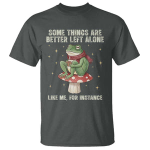 Funny Frog Sarcastic T Shirt Some Things Are Better Left Alone TS14 Dark Heather Print Your Wear