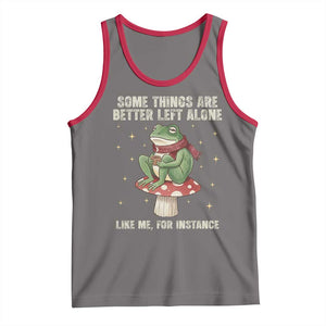 Funny Frog Sarcastic Tank Top Some Things Are Better Left Alone TS14 Deep Heather Red Print Your Wear