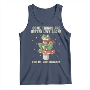 Funny Frog Sarcastic Tank Top Some Things Are Better Left Alone TS14 Navy Print Your Wear