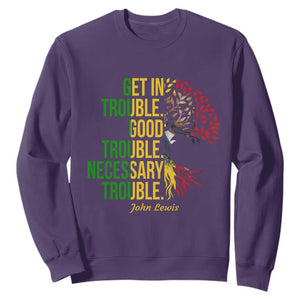 John Lewis Quote Civil Rights Sweatshirt Get in Good Necessary Trouble TS14 Purple Print Your Wear