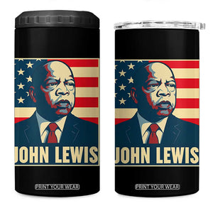 John Lewis 4 in 1 Can Cooler Tumbler Black History Month TS14 One Size: 16 oz Black Print Your Wear