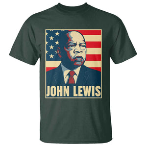John Lewis T Shirt Black History Month TS14 Dark Forest Green Print Your Wear