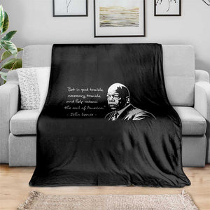 John Lewis Quote Throw Blanket Black History Good Trouble TS14 Print Your Wear