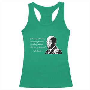 John Lewis Quote Racerback Tank Top Black History Good Trouble TS14 Irish Green Print Your Wear