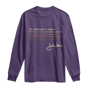 John Lewis Quote Long Sleeve Shirt Black History Month TS14 Purple Print Your Wear
