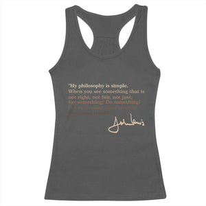 John Lewis Quote Racerback Tank Top Black History Month TS14 Dark Heather Print Your Wear