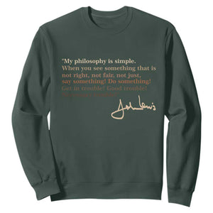 John Lewis Quote Sweatshirt Black History Month TS14 Dark Forest Green Print Your Wear