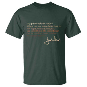 John Lewis Quote T Shirt Black History Month TS14 Dark Forest Green Print Your Wear