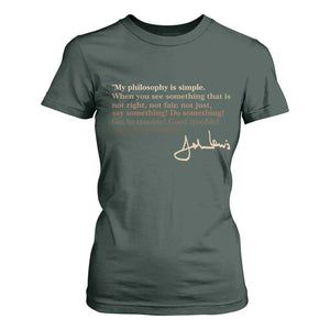 John Lewis Quote T Shirt For Women Black History Month TS14 Dark Forest Green Print Your Wear