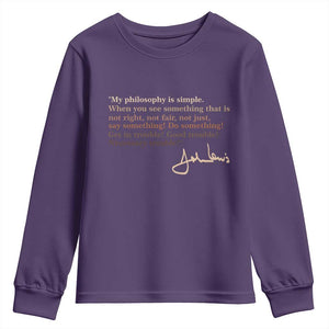 John Lewis Quote Youth Sweatshirt Black History Month TS14 Purple Print Your Wear