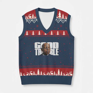 John Lewis Quote Affrican American V-Neck Knit Sweater Vest Black History Good Trouble TS14 Navy Red Print Your Wear