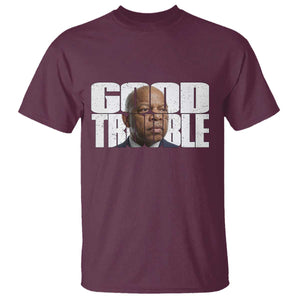 John Lewis Quote Affrican American T Shirt Black History Good Trouble TS14 Maroon Print Your Wear