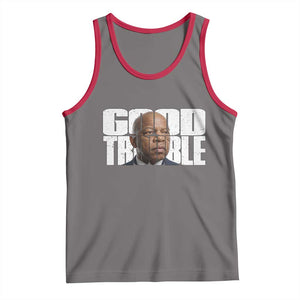 John Lewis Quote Affrican American Tank Top Black History Good Trouble TS14 Deep Heather Red Print Your Wear
